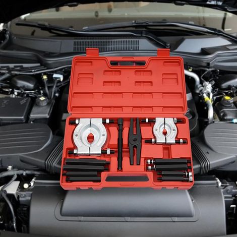 12 TLG Lagerabzieher Set, Lagertrenner Werkzeugsatz Polradabzieher Trennmesser Satz Lager Abzieher mit Werkzeugkasten, für Auto Radnabe Getriebe Ritzel Reparatur Rot (1/5)