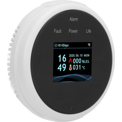 WLAN-fähiger Gasalarm für brennbare Gase, Methan- und Erdgasleckdetektor, akustische und optische Warnung, kompatibel mit Tuya 100–240 V EU-Stecker (1/5)