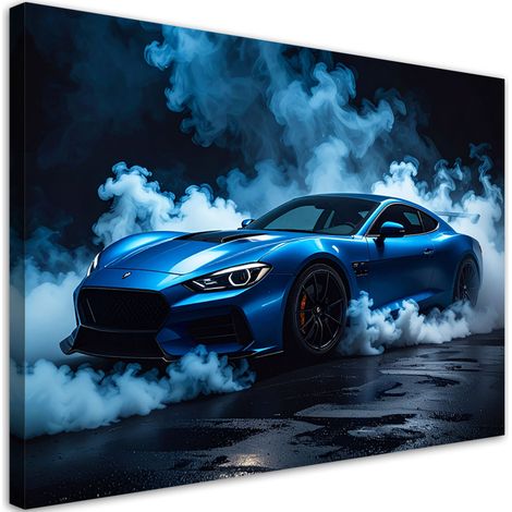 Cuadro en Lienzo, Coche deportivo azul, 120x80 (1/5)