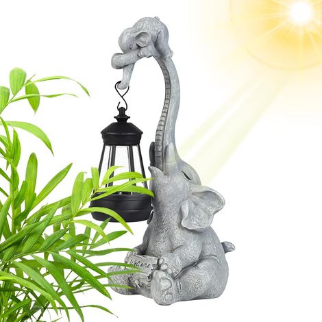 Figurine D'Éléphant Figurines Animales Solaires avec Éclairage LED (1/5)