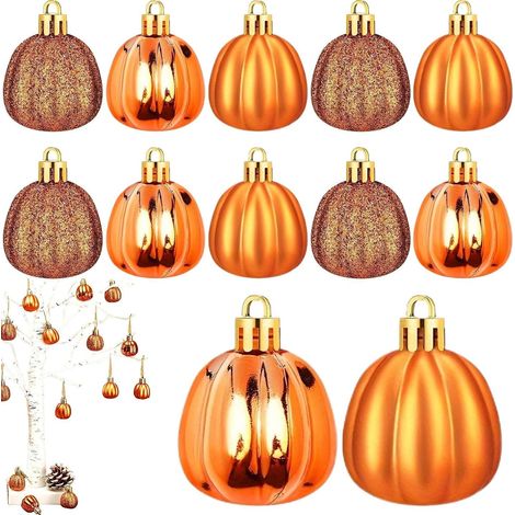 Ornements De s pour l'arbre 12 Pièces Boule à Finition Brillante et Mate Décorations à la pour Thanksgiving pour Fête, Patio, Entrée, Cheminée, Intérieur, Extérieur (1/5)