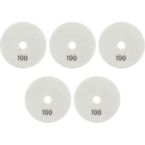 5 Pièces 4in Tampons de Polissage Humides Doux Disque de Meulage Humide Polissage de Polissage pour Granit Pierre Béton Marbre((100 Grits)) (1/5)