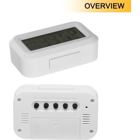 Horloge Réveil Électronique Carrée UXCELL à Écran LCD, Snooze, Affichage 12/24H, pour Chambre Bureau Voyage