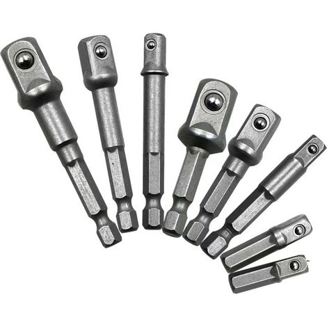 Vierkantkopf-Sechskantschaft-Adapter, Umrüststange zur Befestigung von elektrischen Patchverbindungen mit 1/4", 3/8" und 1/2"-Buchsenenden. (1/4)