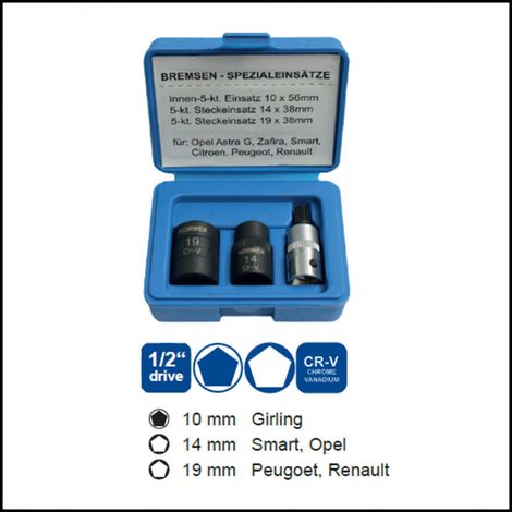 B kit 3 bussole pentagonali per pinze freni (1/2)