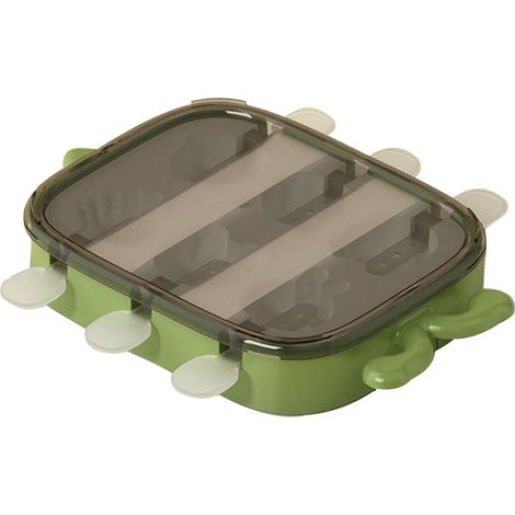 Moule à glace en silicone alimentaire en forme d'animal de dessin animé, outil de fabrication pour la maison, vert (1/5)