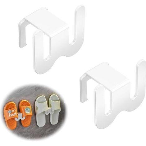Scarpiera e porta pantofole da parete - Scarpiera e porta asciugamani da parete in plastica per appendere pantofole in bagno, camera da letto e soggiorno, confezione da 2