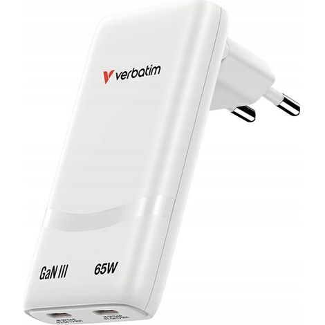 Verbatim Fold n Go GaN 65W 2-Port USB-C Wandladegerät 1 Stück. (1/5)