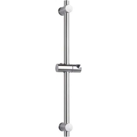 Barre de douche réglable en hauteur et en angle, en acier inoxydable 304 brossé et chromé poli, 66 cm, support mural universel pour pommeau de douche (1/2)