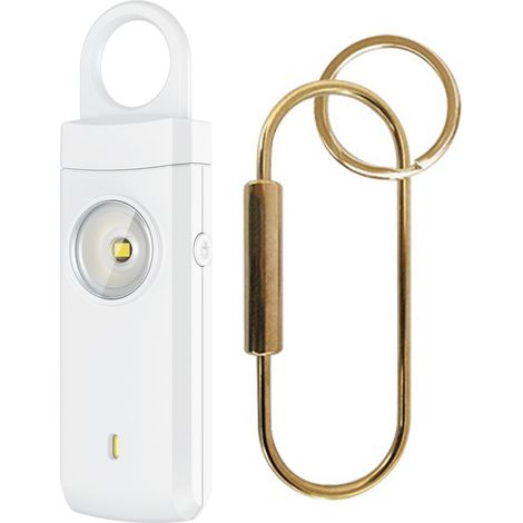 Alarme de sécurité personnelle rechargeable 130 dB avec lumière LED - Blanche - AquaForge (1/2)