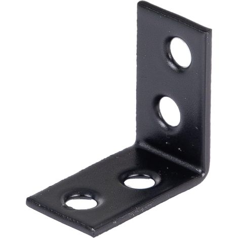 Equerre de chaise - galvanisée - anodisée noire - plastifiée - 25 x 25 x 14 mm (1/4)