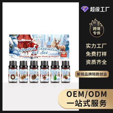 Winterliches Aromatherapie-Set mit ätherischen Ölen – Erfrischt die Raumluft und schafft eine festliche Atmosphäre – Ätherische Öle für die Aromatherapie zu Hause – 60 ml (6 x 10 ml) -- DE (1/5)