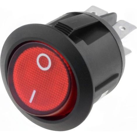 Interruptor Basculante 2Ctos Luminoso ROJO 10A/250Vac OFF-ON
