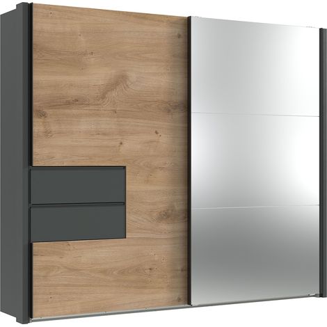 Kleiderschrank mit Passepartoutleisten 262 cm breit in Eiche PORTOFINO-43 (1/5)