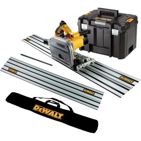 Dewalt DWS520KT Plunge Cut Circular Saw 165mm 240v + 2 x 1.5m Guide Rails + Bag