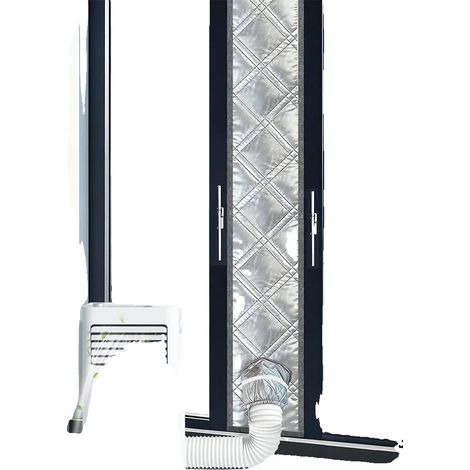Kit de scellage de fenêtre pour climatiseur portable, isolation thermique, installation facile, Tissu d'étanchéité, 25x100cm (1/2)