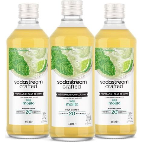 Mezclador de cócteles SODASTREAM - Mojito Sin Alcohol - Menta fresca - Para máquina de agua con gas y soda - 330 ml