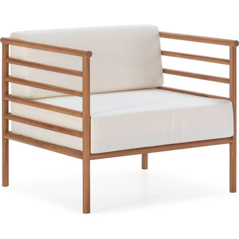 Fauteuil Teck Naturel Élégance Confort - Blanc cassé élégant (1/5)