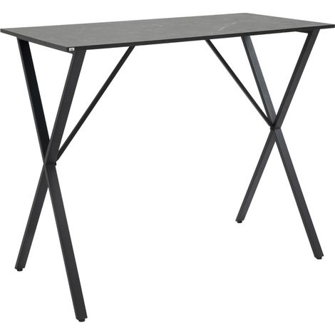 Olas Table de bar industrielle effet marbre noir (1/5)