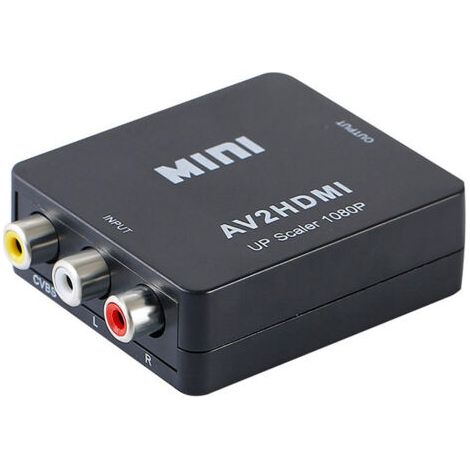 Convertisseur RCA vers HDMI, Adaptateur AV vers HDMI, Convertisseur Vidéo Audio Composite RCA 1080P CVBS av /PS2/SNES/VHS/Xbox/PS4/TV/DVD/Wii/Supportant PAL/NTSC (1/5)