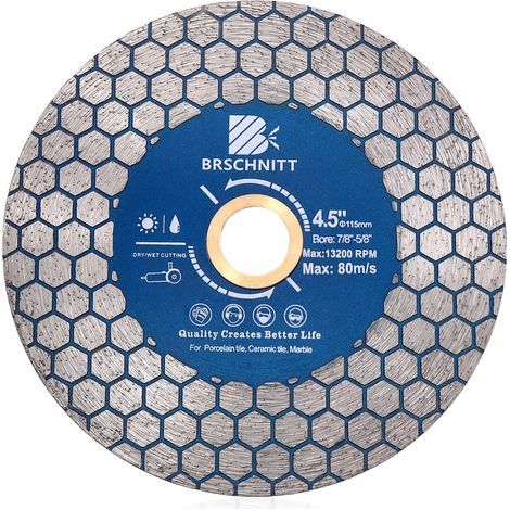 - Diamond Disc - Saw Blade - Double-Sided for Porcelain, Ceramic, Marble, Granite, Stone - Wet or Dry Use - 115mm (1/5)