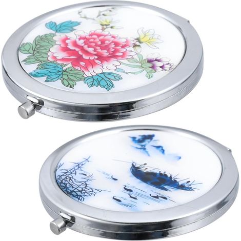 2pièces Miroir De Poche Double Face Miroir Compact Pliable Et Pratique pour Voyages Maquillage Et Activités De Plein Air