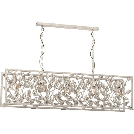 Suspension Arion patine dorée rectangle 5xE27 Luminex