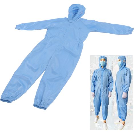 Blouse de protection anti-statique universelle avec capuche bleue 2XL pour atelier