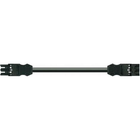 WAGO Câble de raccordement secteur Alimentation femelle - Alimentation mâle Nombre total de pôles: 3 + PE noir 1 pc(s) (1/2)