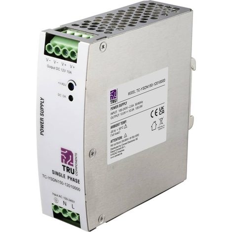 TRU COMPONENTS TC-13807984 Alimentatore per guida DIN 12 V/DC 10 A 120 W Num. uscite:1 x Contenuto 1 pz.