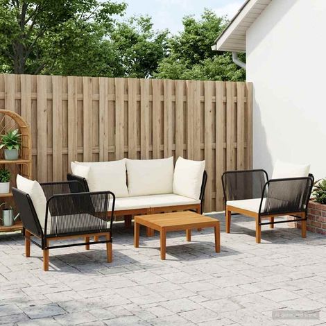 vidaXL 5 uds. Madera de Acacia Sólida y Cuerda Natural (1/5)