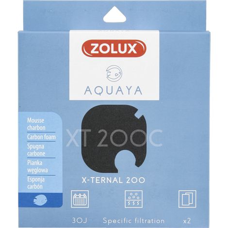 Filtre pour pompe x-ternal 200, filtre XT 200 C mousse charbon x2 pour aquarium. - zolux