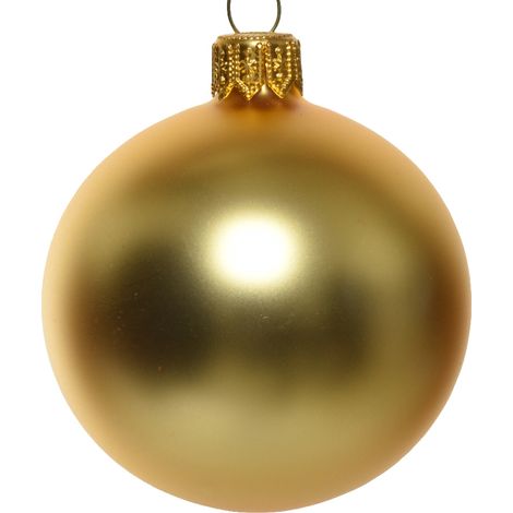 Palline per albero di Natale in vetro decorate color Oro opaco -6 sfere da 6 cm