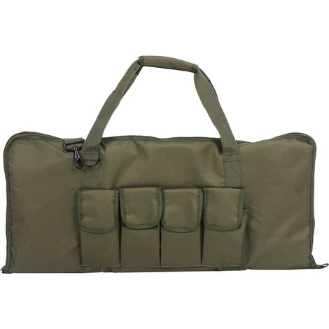 Sac de baudrier tactique 28x13 pouces, toile Oxford 600D vert militaire, grande capacité de protection pour chasse, bandoulière unique. (1/5)