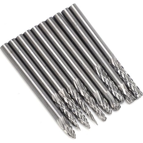 Fraise rotative double rainure en carbure de tungstène, lot de 10 fraises-limes 3x3mm pour perceuse, tête de meulage pour gravure et polissage (1/5)