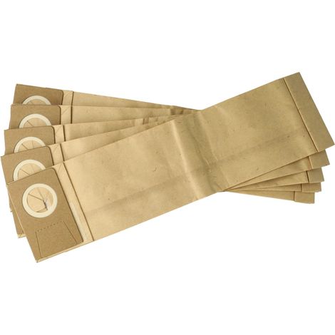vhbw 5x bolsa compatible con Lindhaus RX eco Force, RX Hepa 450 aspiradora - papel de filtro / cartón, 38,5 cm x 10 cm marrón