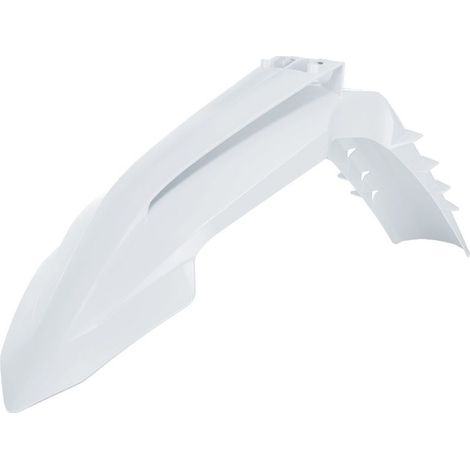 Guardabarros delantero Polisport para KTM SX, SXF, XC 125, 250, 300, 350, 450, EXC 150, 500, 23", color blanco.