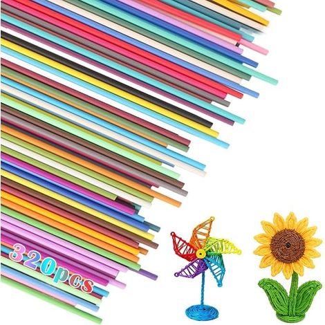 Lot de 320 filaments pour stylo 3D - 32 couleurs - Recharges pour stylo 3D - Filament PCL pour stylo de démarrage - 15 cm de long, 2,5 mm de diamètre (1/5)
