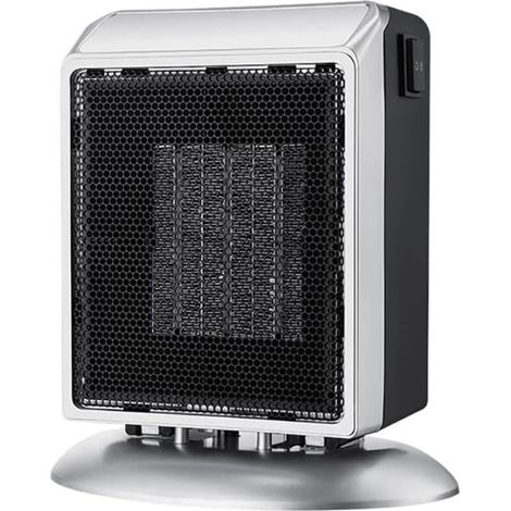 Chauffage Soufflant Électrique, Radiateur en Céramique Portable 400 W/900 W avec Protection Contre La Surchauffe Et Le Basculement pour Le Bureau De La Chambre À Coucher,argent (1/5)