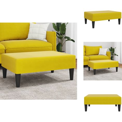 Fußhocker Gelb 77x55x31 cm Samt - Samtsessel - Hocker Gelb - Beistelltisch - Couchtisch - Wohnzimmer Dekoration (1/5)