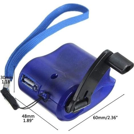 Chargeur d'urgence USB à manivelle pour téléphone portable MP4, générateur de manivelle pour l'extérieur, chargeur d'urgence avec port USB, alimentation manuelle extérieure (1/4)