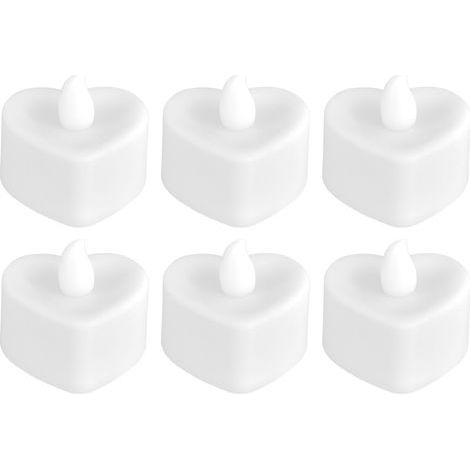 Set of 6 heart-shaped LED lights for table decoration at weddings and parties. (1/5)