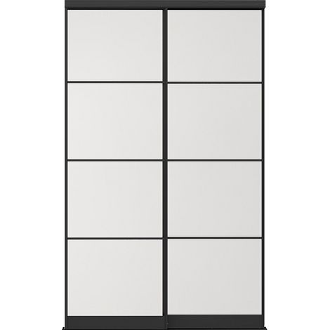 Ante scorrevoli per armadio in acciaio Nero e vetro temperato opaco H250 x L130 cm - ATERMA