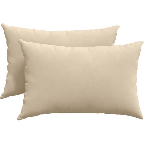 Maison Exclusive - Sofakissen 2 Stück Creme 60 x 40 cm Stoff