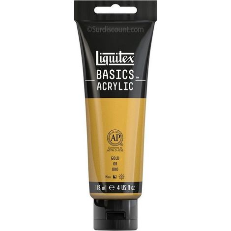Peinture Acrylique en tube or 118ml - Liquitex Basics (1/2)