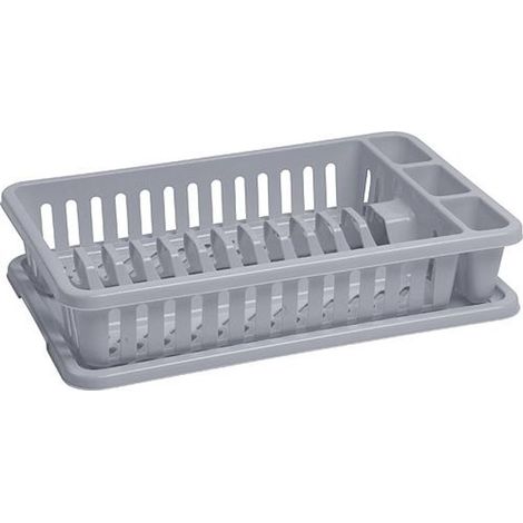 Égouttoir Curver® 173415, pour vaisselle de cuisine, gris Lux, 42x26,5x8,8 cm