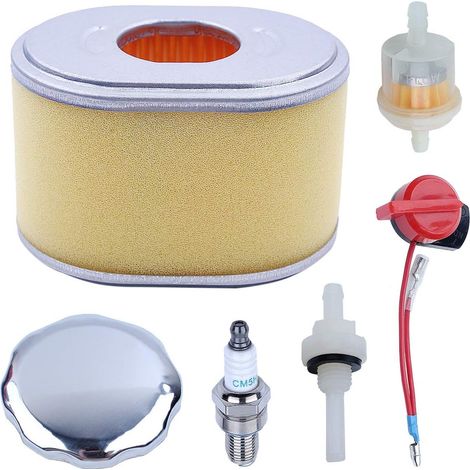 Kit filtre à air, bouchon de réservoir, joint et interrupteur d'arrêt Adefol pour Honda GX120 GX140 GX160 GX200 5,5 HP 6,5 HP Remplace 17210-ZE1-505 17210-ZE1-822 (1/5)