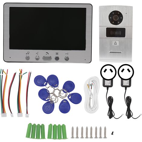Visiophone sans fil intelligent multifonction pour maison, sonnette vidéo avec interphone, système de vidéophonie AC 100V‑240V, prise AU (1/5)