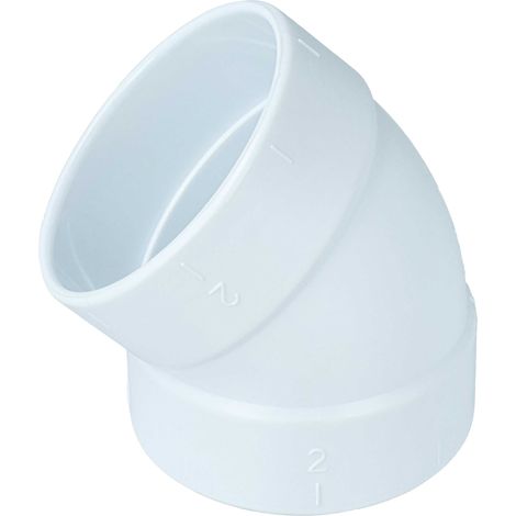 vhbw tubo curvo a 45°, interno/interno, diametro 50.8mm - compatibile con impianto di aspirazione centralizzato