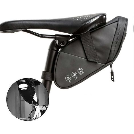 Sacoche de selle étanche et réfléchissante pour vélo de route/VTT, idéale pour les sorties nocturnes. Elle se glisse facilement sous la selle et offre un espace de rangement pour outils et accessoires